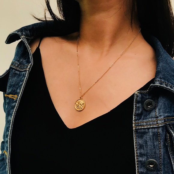 dora boutique Jewelry - Antique Style//Ancient Angle Coins Cupid Necklace5